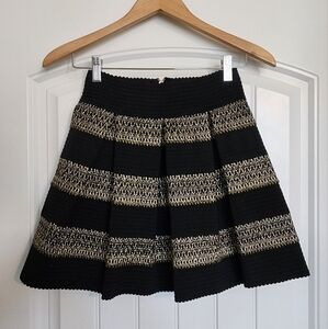 Ginger G black gold silver stretchy bandage skirt holiday SMALL